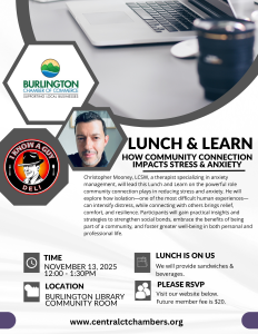 Flyer for November 13 Lunch & Learn event with Chris Mooney.