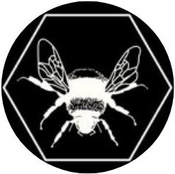 The B Hive Cafe & Roastery logo in black and white.