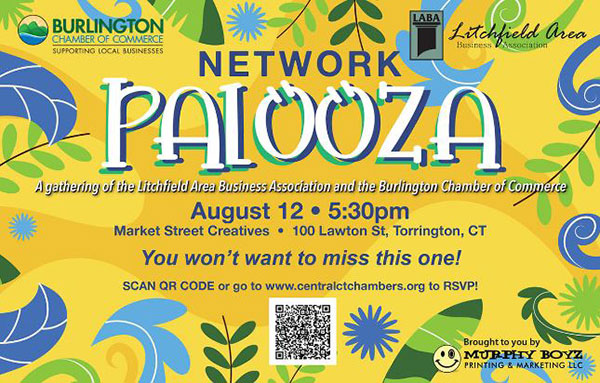 Flyer for Network Palooza event on August 12.