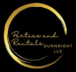Logo for Parties and Rentals Dunn Right LLC.