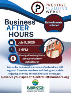 Flyer for July 9 BAH at Prestige Plumbing Werks.