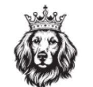 Tudor Energy log of dog wearing a crown.