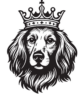 Tudor Energy log of dog wearing a crown.