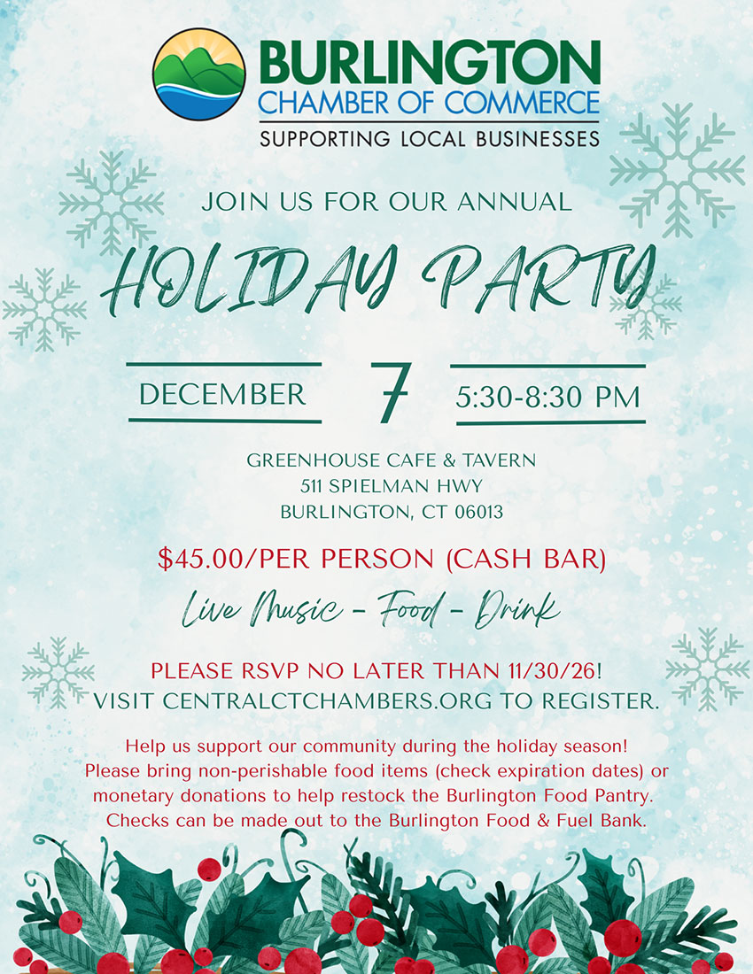Burlington Chamber Holiday Party flyer